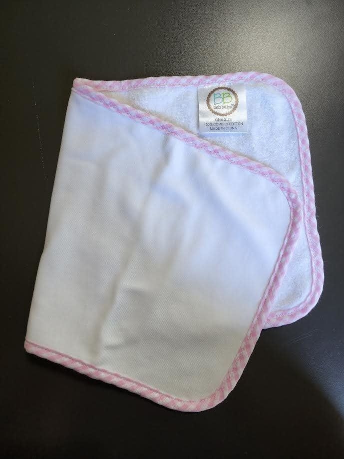 Burp Cloths, Color: Pink Gingham Border
