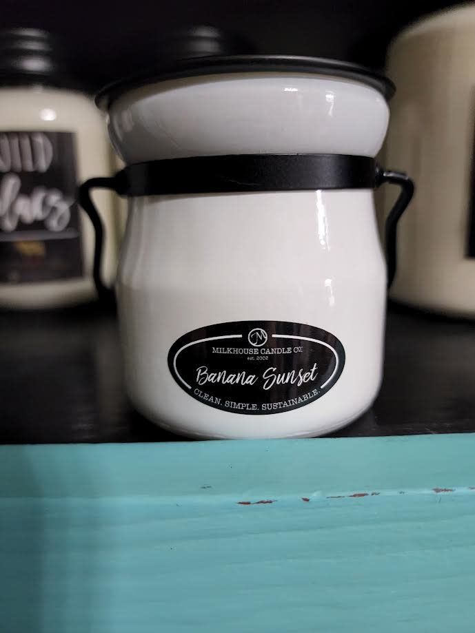 MILKHOUSE Candles 5 oz Cream Jar, Options: Banana Sunset