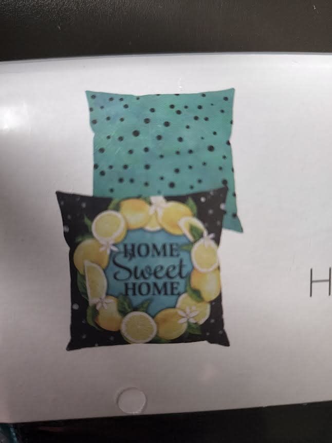 Summer Outdoor Pillow Covers, Options: Home Sweet Lemon Wreath