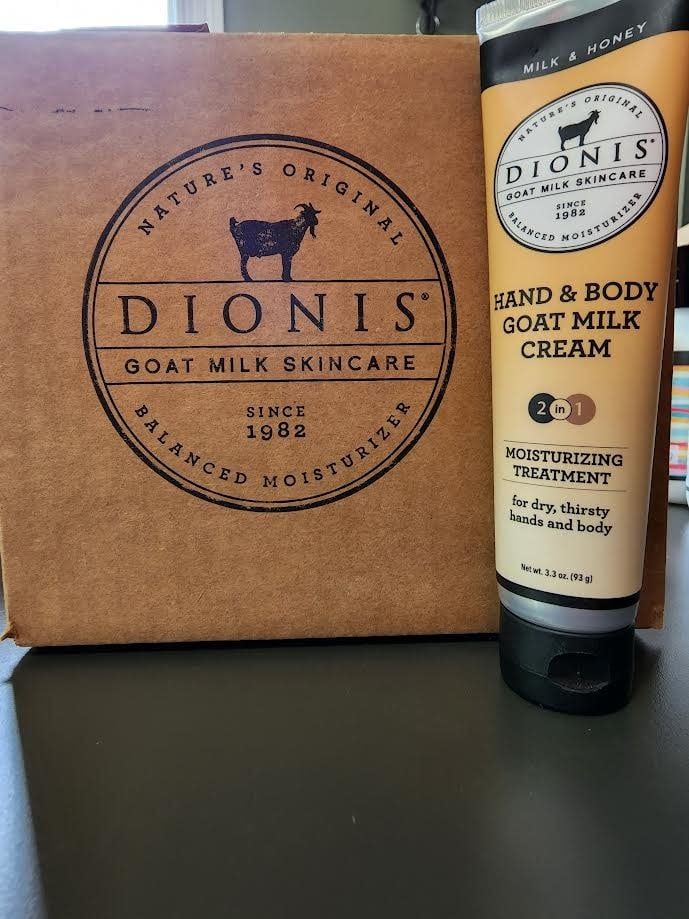 Dionis Hand &amp; Body Goat Milk Cream 3.3 oz, Options: Milk &amp; Honey