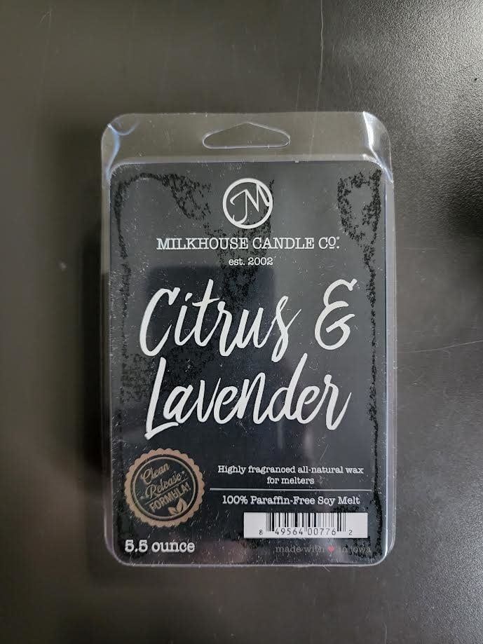 MILKHOUSE Candle Wax Melts , Scent: Citrus &amp; Lavender, Size: 5.5 oz