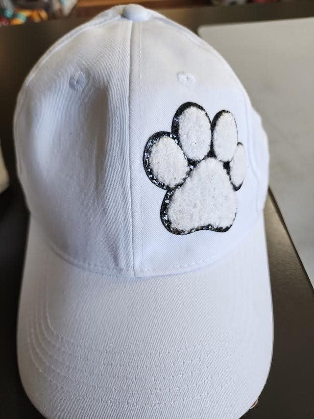 Paw Print Ball Cap, Color: White Paw