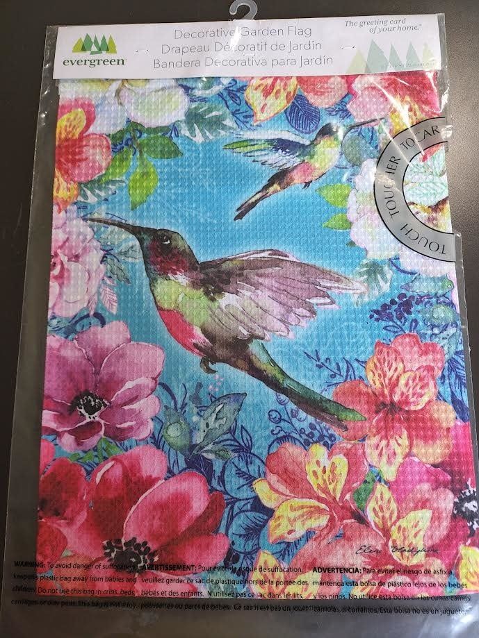 Decorative Garden Flag, Options: Hummingbird Garden Waffle