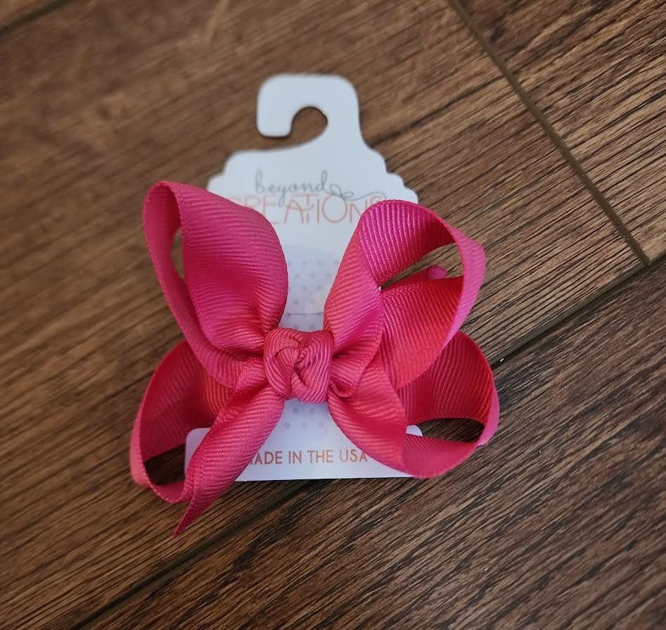 Medium 3.5&quot; Grosgrain Bow on Alligator Clip, Color: Fuchsia