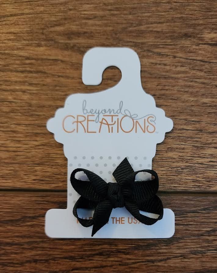 Infant 1.5" Grosgrain Bow on Clip, Color: Black