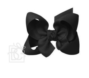 Large 4.5&quot; Grosgrain Bow with Knot on Alligator Clip, Color: Black
