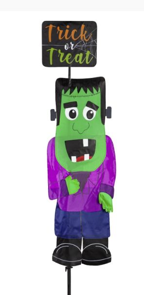 Halloween Sign Trio Fabric Stake, Options: Frankenstein