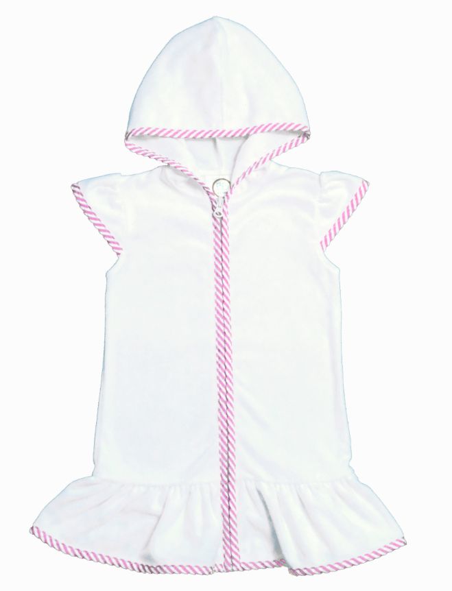 Girl&#39;s Terry Cloth Swim Cover Up Dress, Color: Pink, Size: 6M