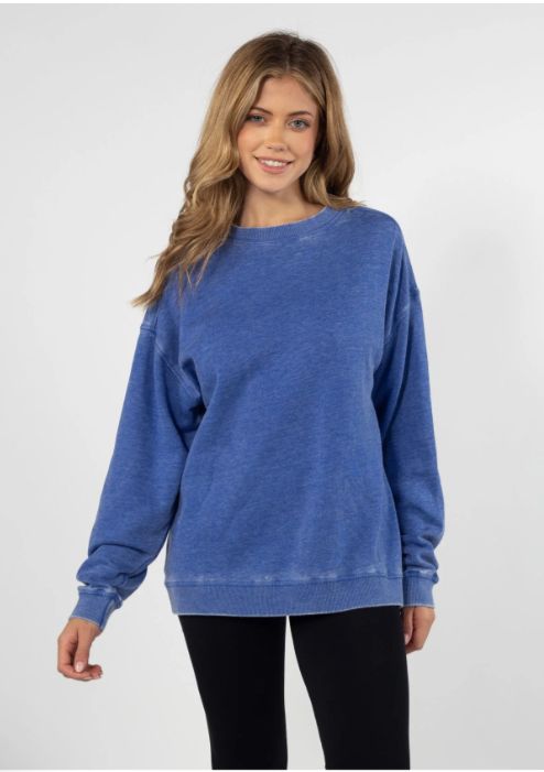Chicka-d Campus Crew Sweatshirt Cobalt, Size: S