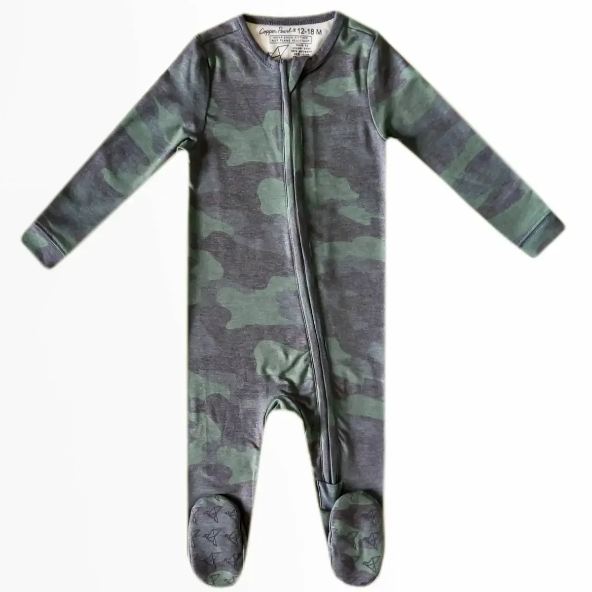 Copper Pearl Zip Up Footie Pajama Hunter, Size: Newborn