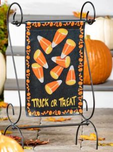 Halloween 2023 Garden Flag, Options: Candy Corn Greetings