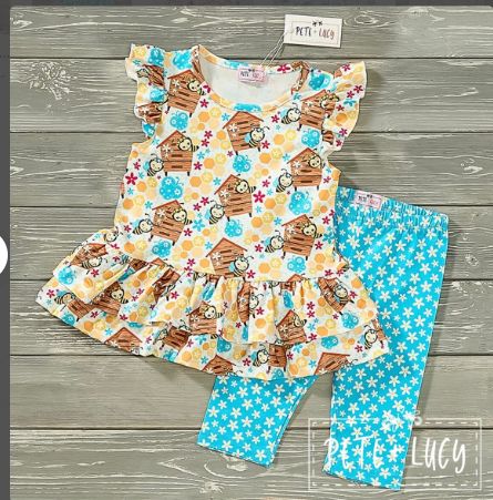 Pete &amp; Lucy Bee Happy Capri Set, Size: 2T