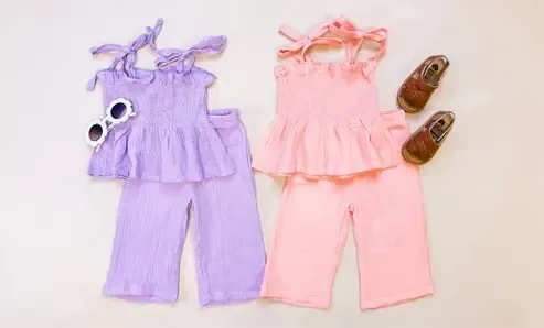 Lilac Scrunch Set, Size: 9/12 M