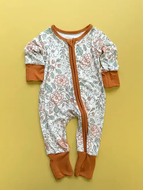 Springtime Floral Zippy Romper, Size: 0-3