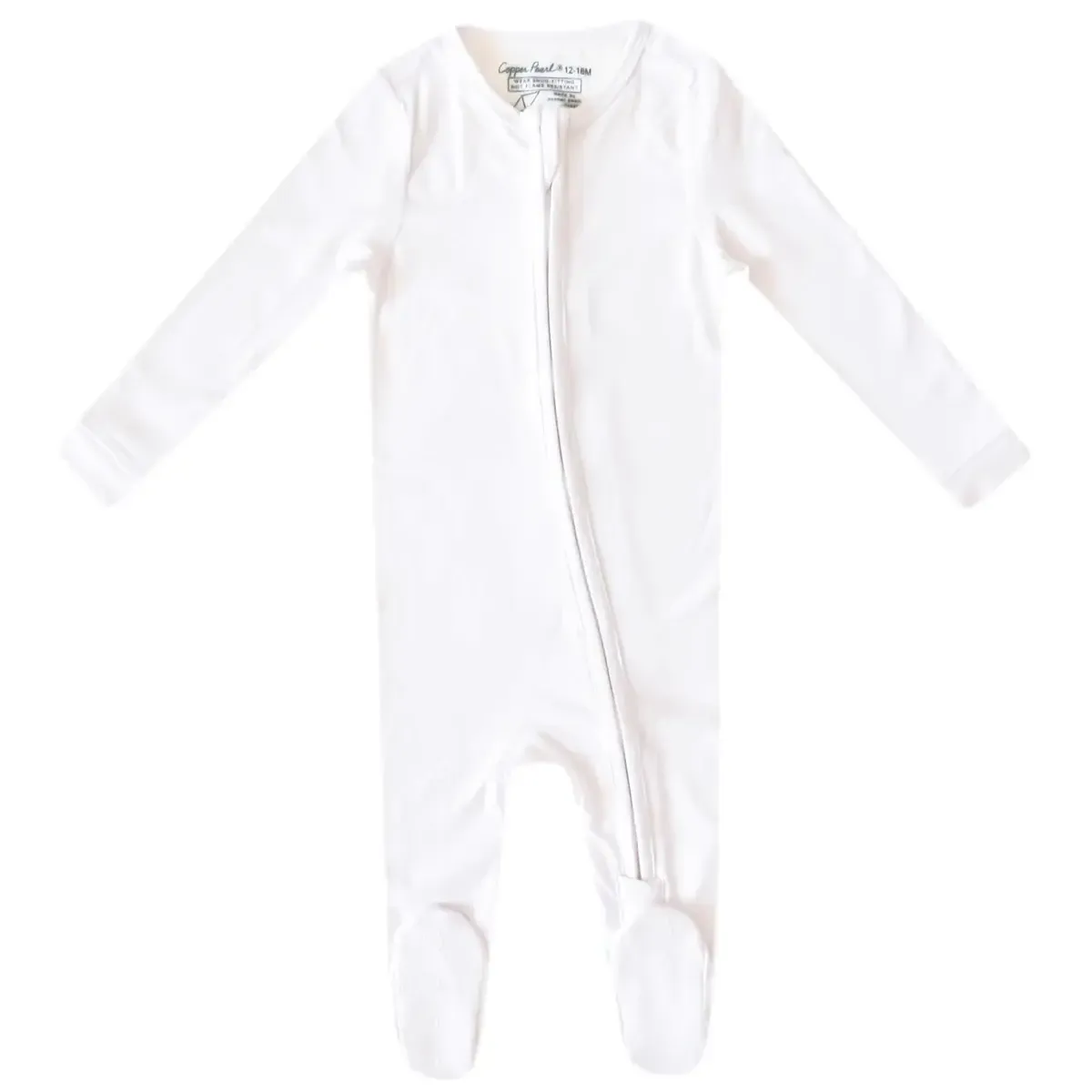 Copper Pearl Zip Up Footie Pajama Dove, Size: Newborn