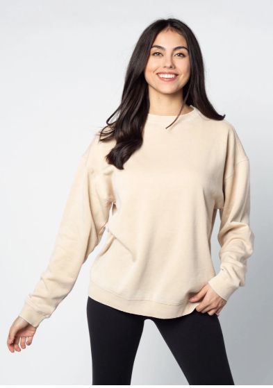 Chicka-d Campus Crew Sweatshirt Oatmeal, Size: Small