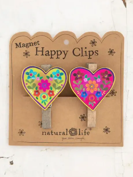 Natural Life Magnet Happy Clips, Options: Heart
