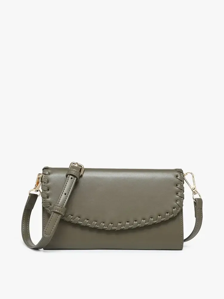 Jen &amp; Co Kyle Vegan Crossbody/Wallet, Color: Dark Olive