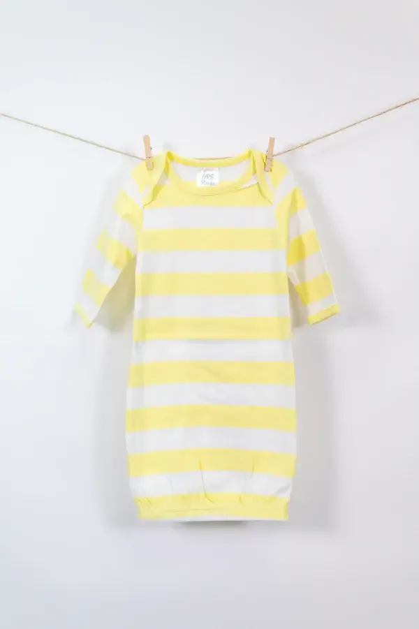 Spring Baby Gowns 0-3 Months, Color: Yellow &amp; White