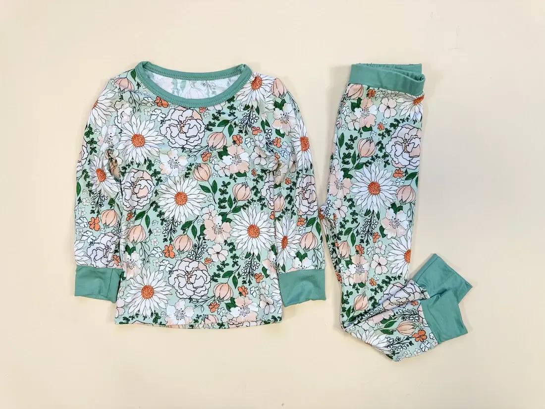 Spring Teal 2pc Long-sleeve Set, Size: 2T