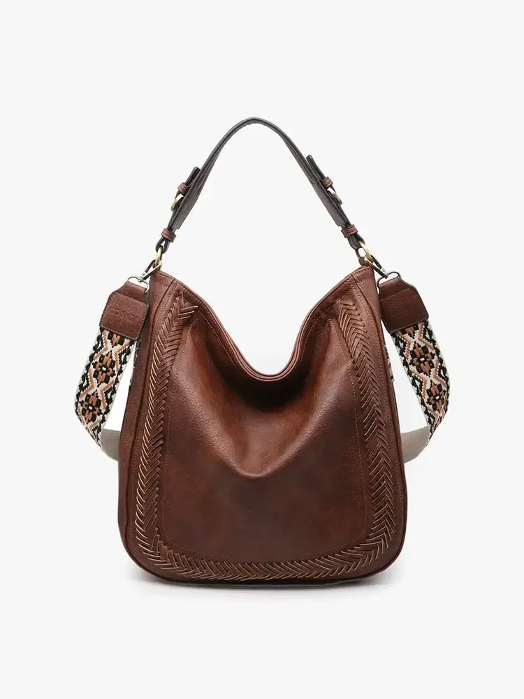Jen &amp; Co Aris Vegan Hobo, Color: Rust Brown