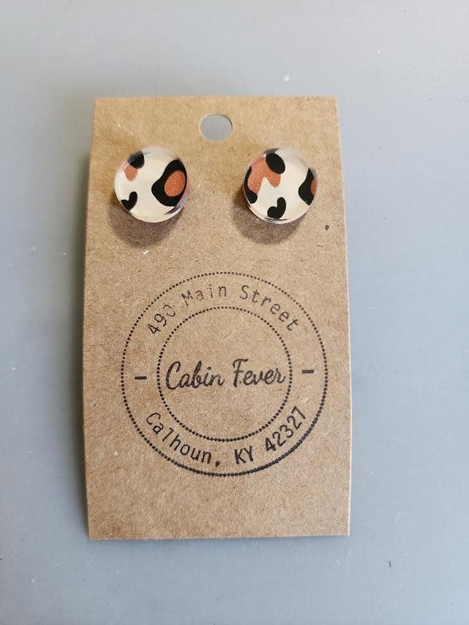 Leopard Earring, Options: Round