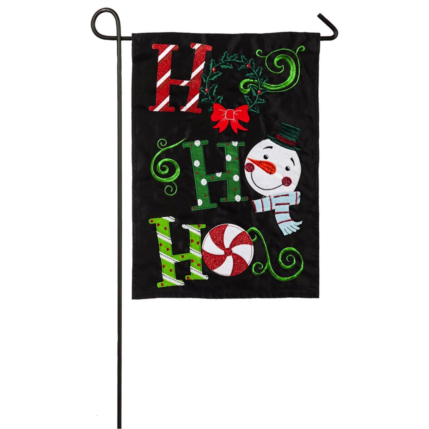 Ho Ho Ho Applique Garden Flag