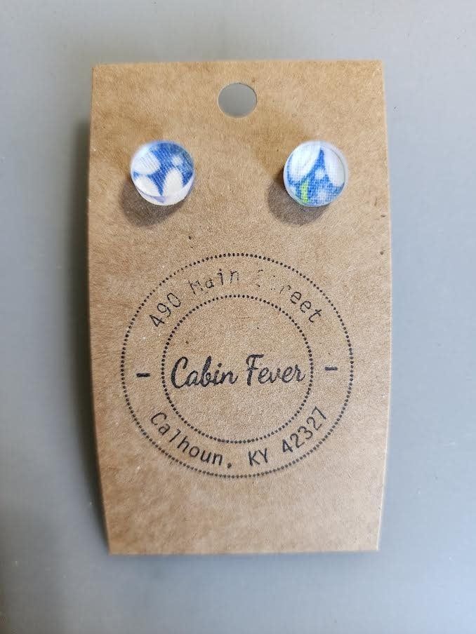 Blue Jean Daisy Earring, Options: Round