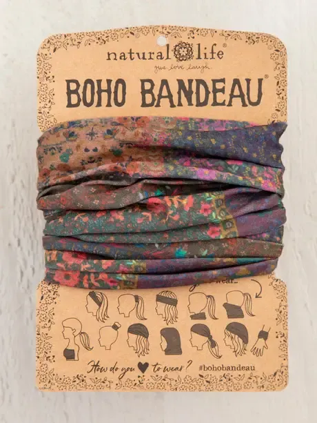 Natural Life Full Boho Bandeau® Headband - Dark Patchwork