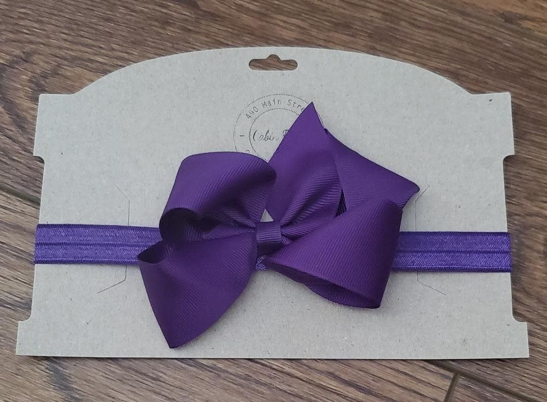 Headband with Deep Purple Bow