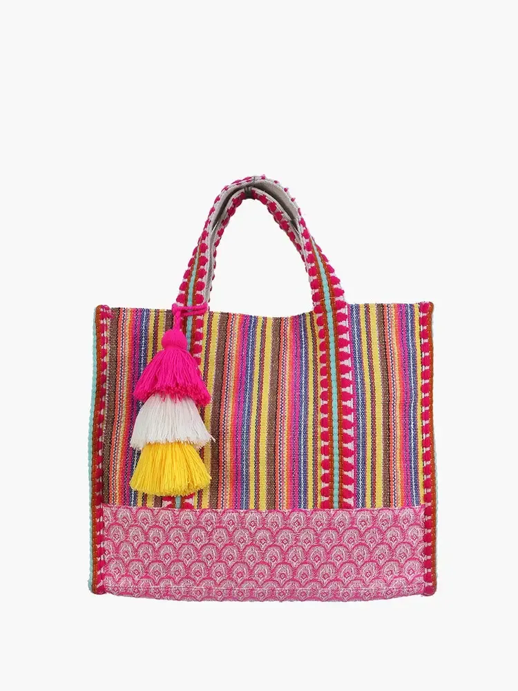 Jen &amp; Co Esmeralda Striped Cotton Tote