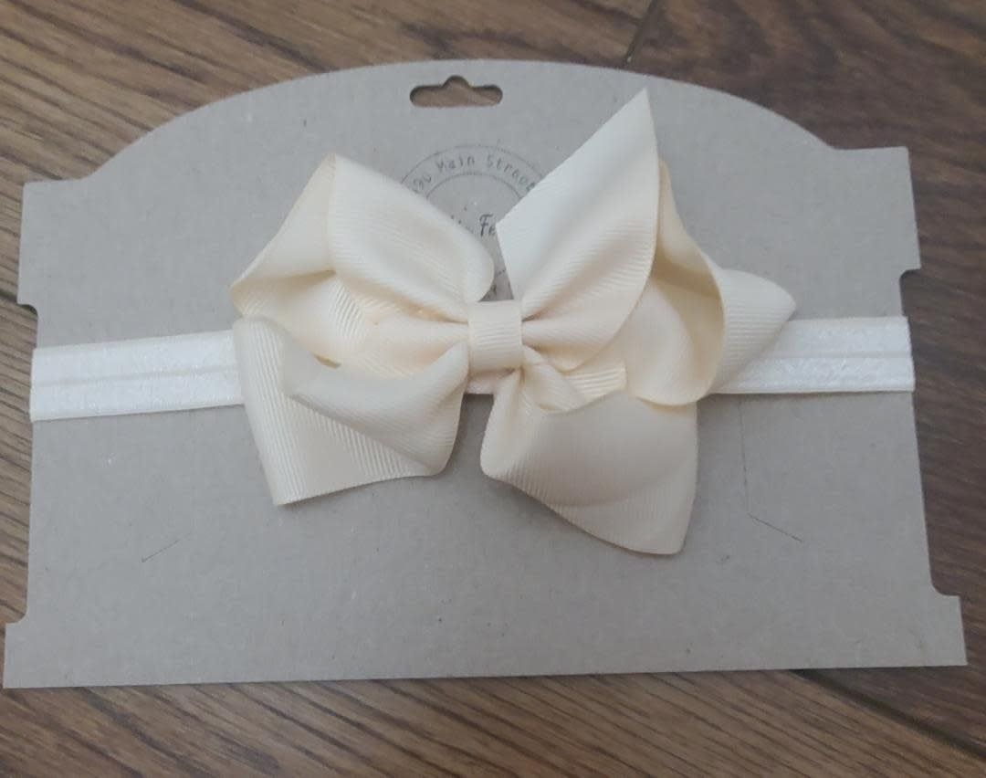 Headband with Cream Bow