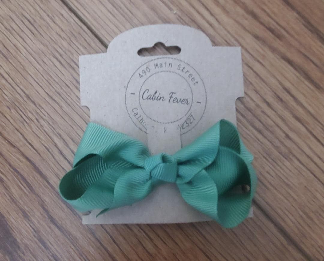 Small Dark Mint Hair Bow