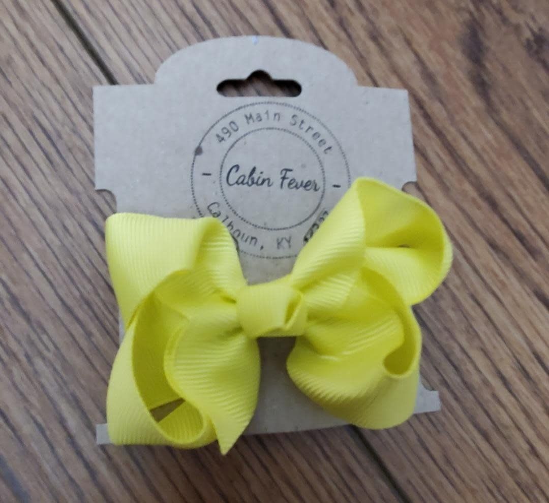 Small Neon Yellow Hair Bow