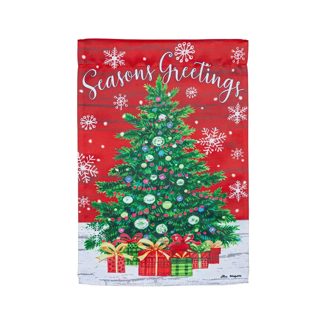 Seasons Greeting Trees Suede Garden Flag