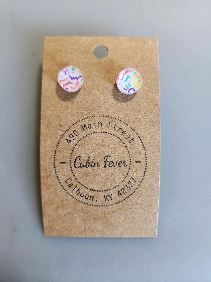 Round Party Confetti Earring