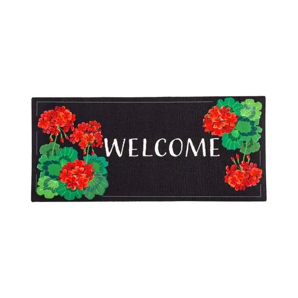 Geranium Welcome Sassafras Indoor Outdoor Switch Doormat 1&#39;10&quot;x10&quot;