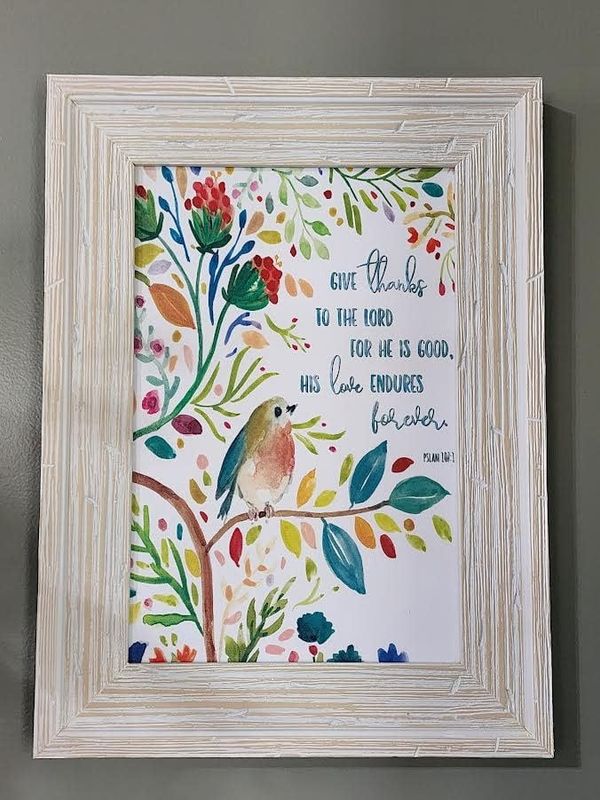 Give thanks to the Lord, 8x12 framed art
