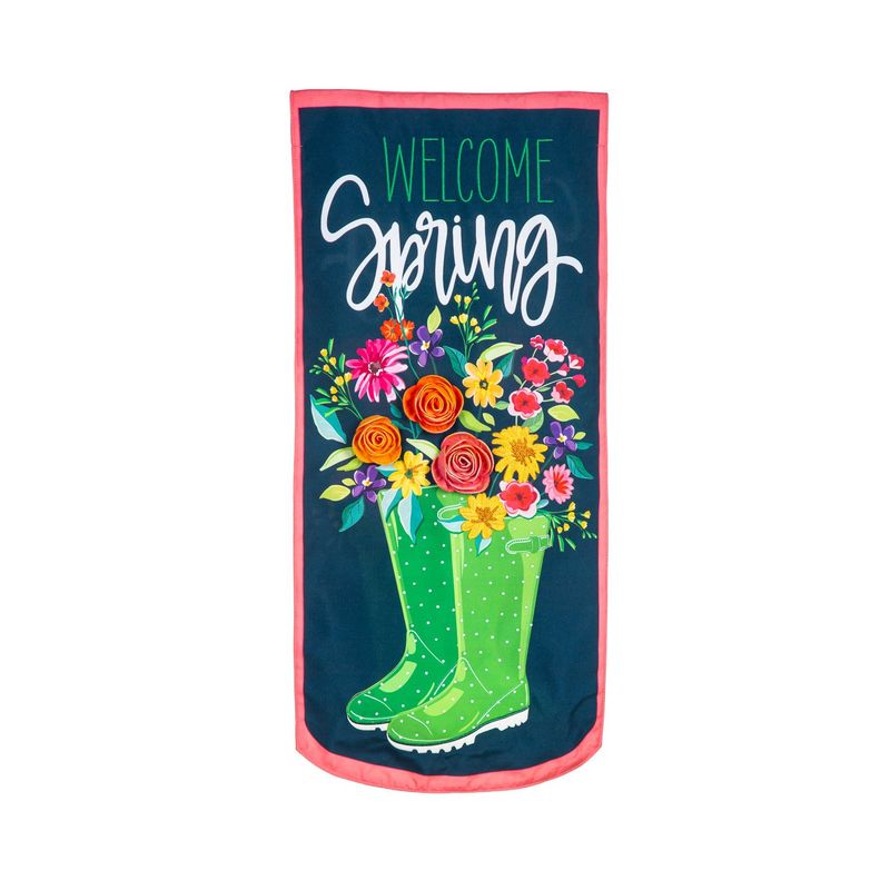 Welcome Spring Rain Boots Everlasting Impression Textile Door Decor