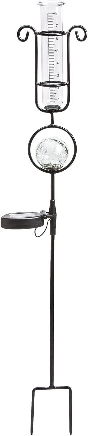 Glass Rain Gauge with Solar Powered Ligh