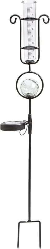 Glass Rain Gauge with Solar Powered Ligh