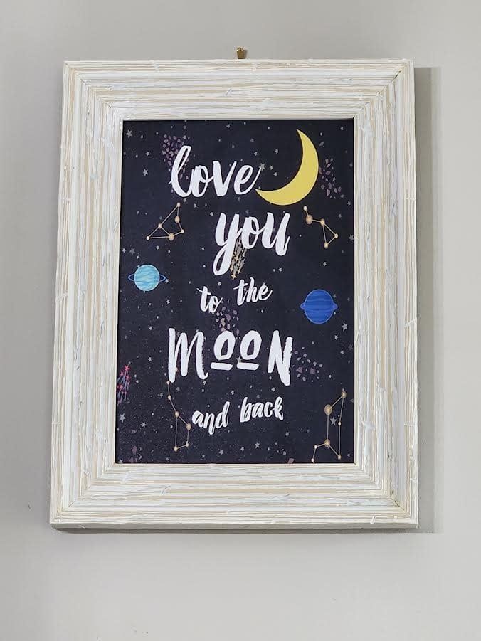Love you to the Moon, 8x12 framed art