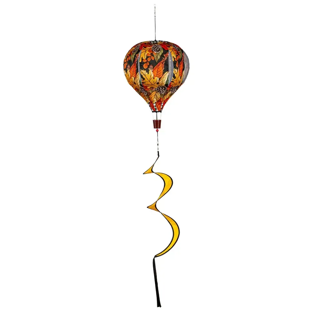 Grateful Thankful Blessed Leaves Burlap Balloon Spinner