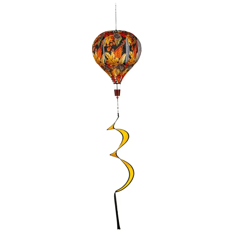 Grateful Thankful Blessed Leaves Burlap Balloon Spinner
