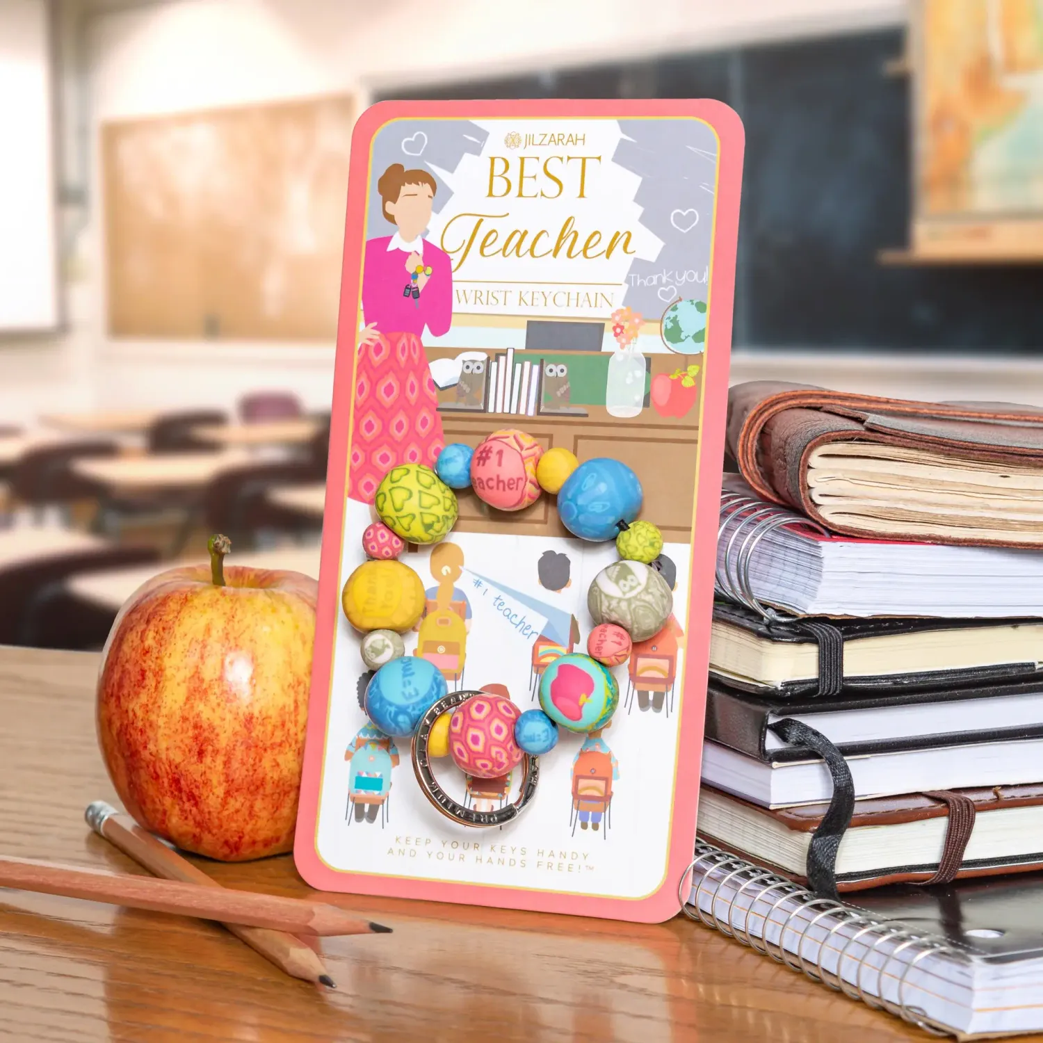 Jilzarah Best Teacher Wrist Keychain