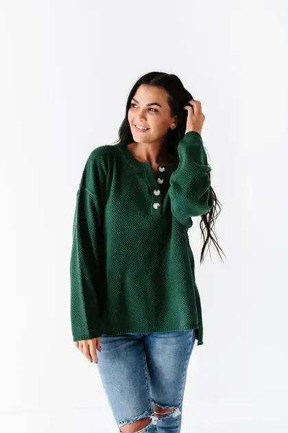 Zenana Henley Neckline Sweater