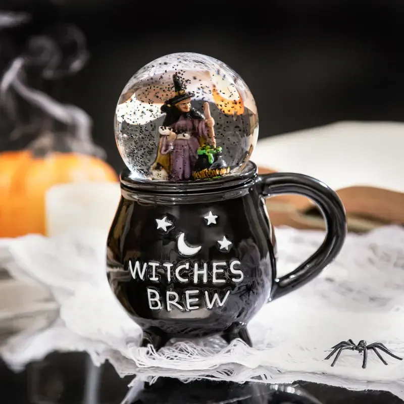 Witches Brew Ceramic Cup with Water globe Topper