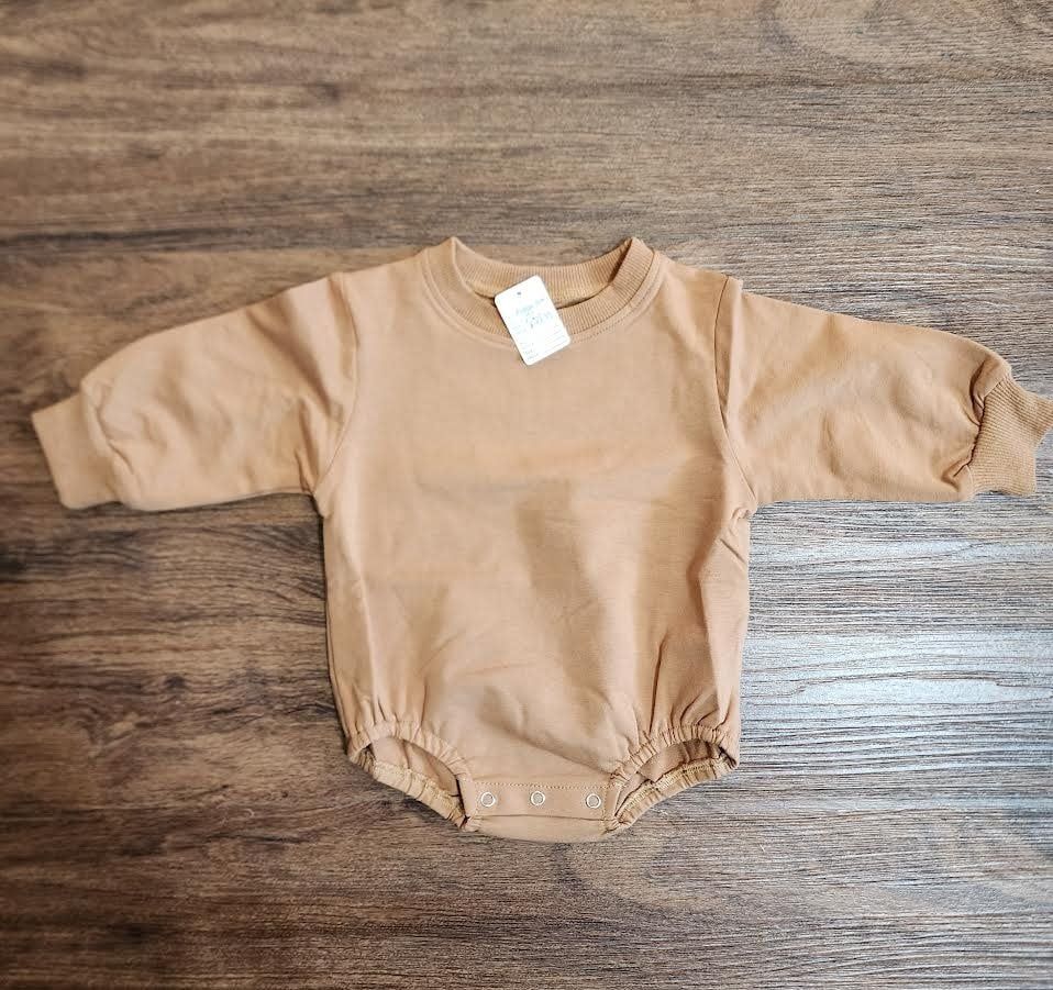 Brown Unisex Bubble Romper