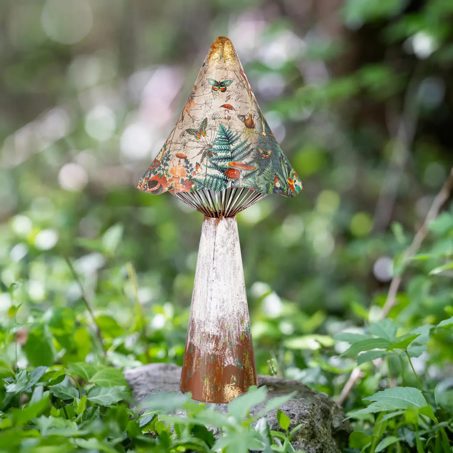 Printed Metal Mushroom Statuary