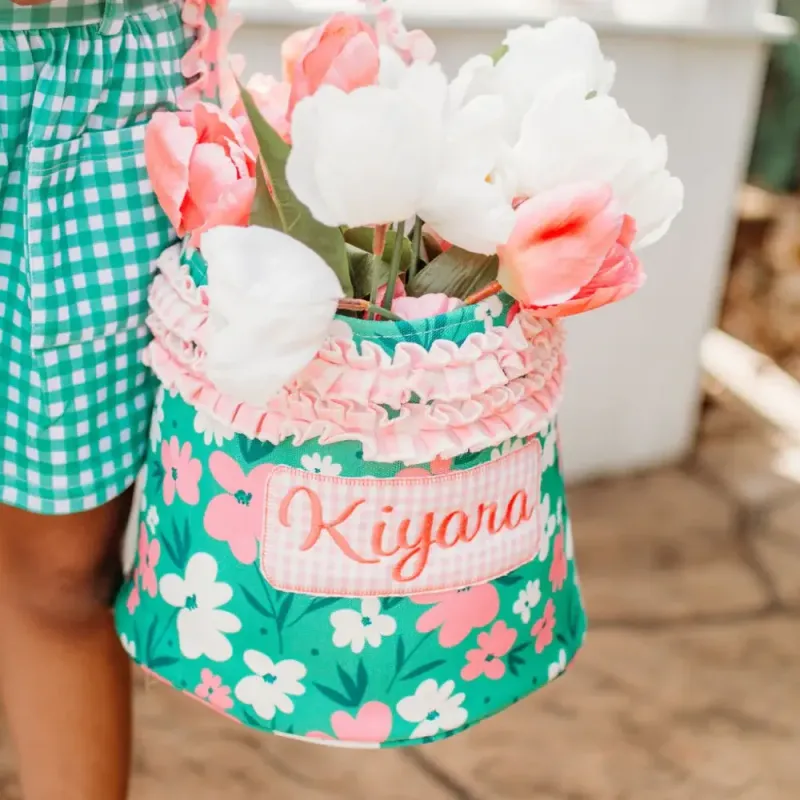 Springtime Blooms Ruffle Easter Basket